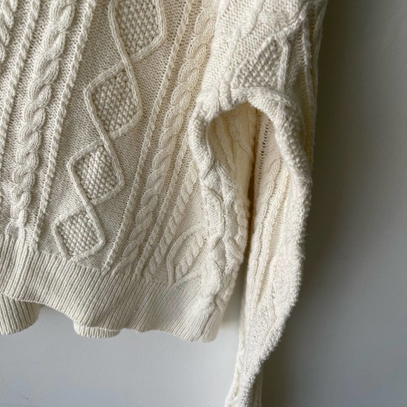 Show Me Your Mumu Sweater Womens Large Cream Knit Lace Up Casual Boho Chunky - Picture 3 of 5